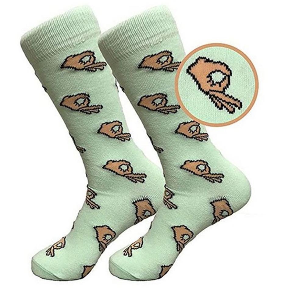 Unisex Winter Knitted Mid-Calf Long Crew Socks Funny Printed Hip-Hop Trendy Cotton Hosiery Skateboard Streetwear