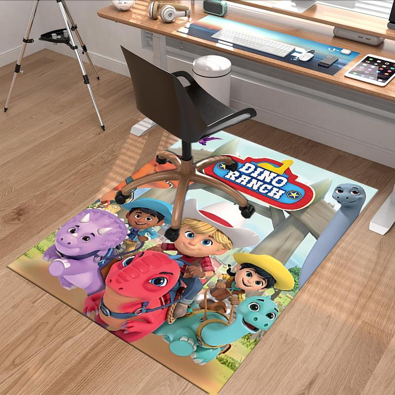 Dino Ranch Adventure Carpet For Playroom Bedroom Living Room Sofa Home Decor Kids Game Area Rug Nonslip Floor Mat