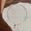 Flower Zircon Hollow Silver Bracelet For Women With Elegant Design Gift For Spring 2026