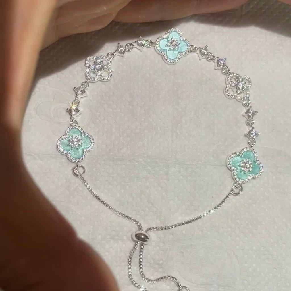 Flower Zircon Hollow Silver Bracelet For Women With Elegant Design Gift For Spring 2026