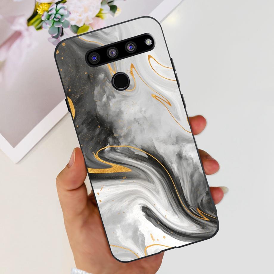 Für LG G8X ThinQ Hülle LG V50 ThinQ V50s ThinQ V50 Dual Screen Flüssigsilikon Bumper Coque Fundas Marmor Weltraummann Drache Capa