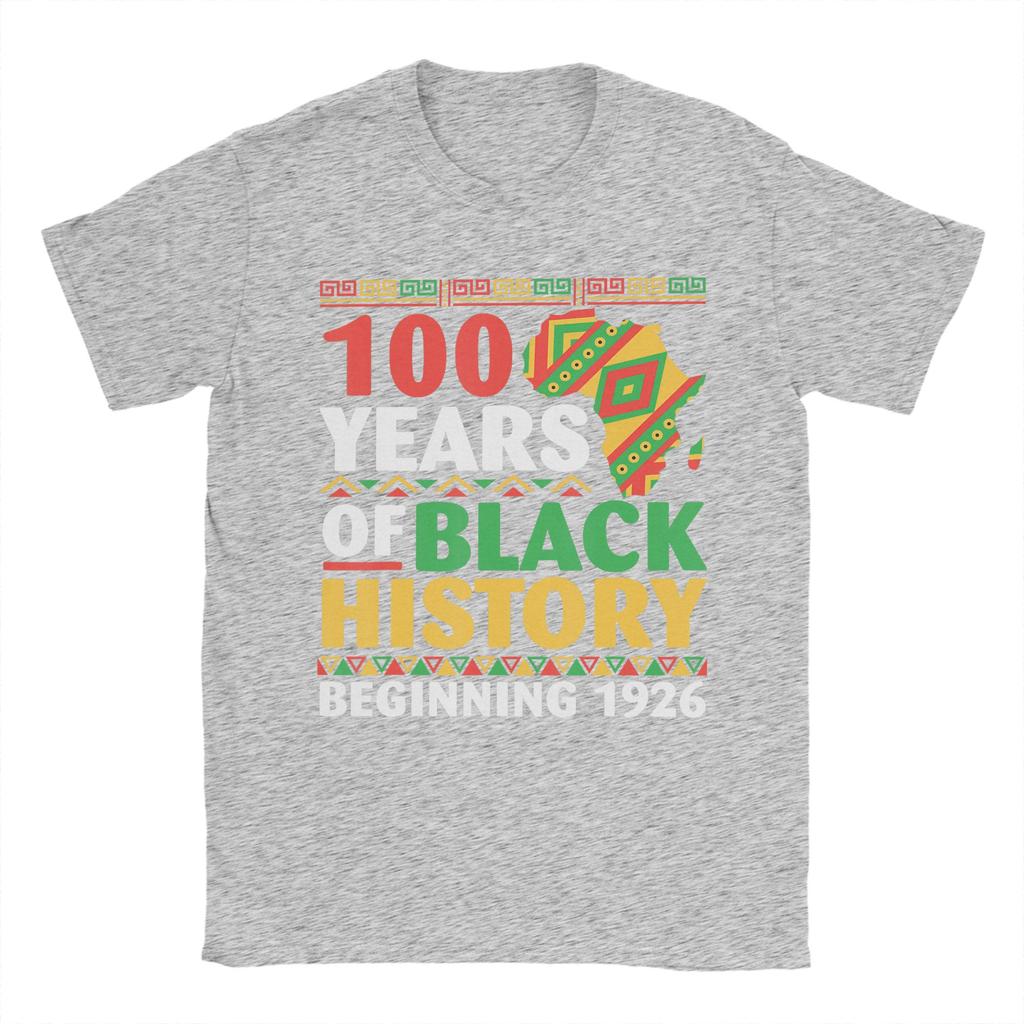 Unisex TShirt Years Black History Beginning Centennial Africa Leisure Cotton Tees Short Sleeve T Shirts Clothing Plus Size