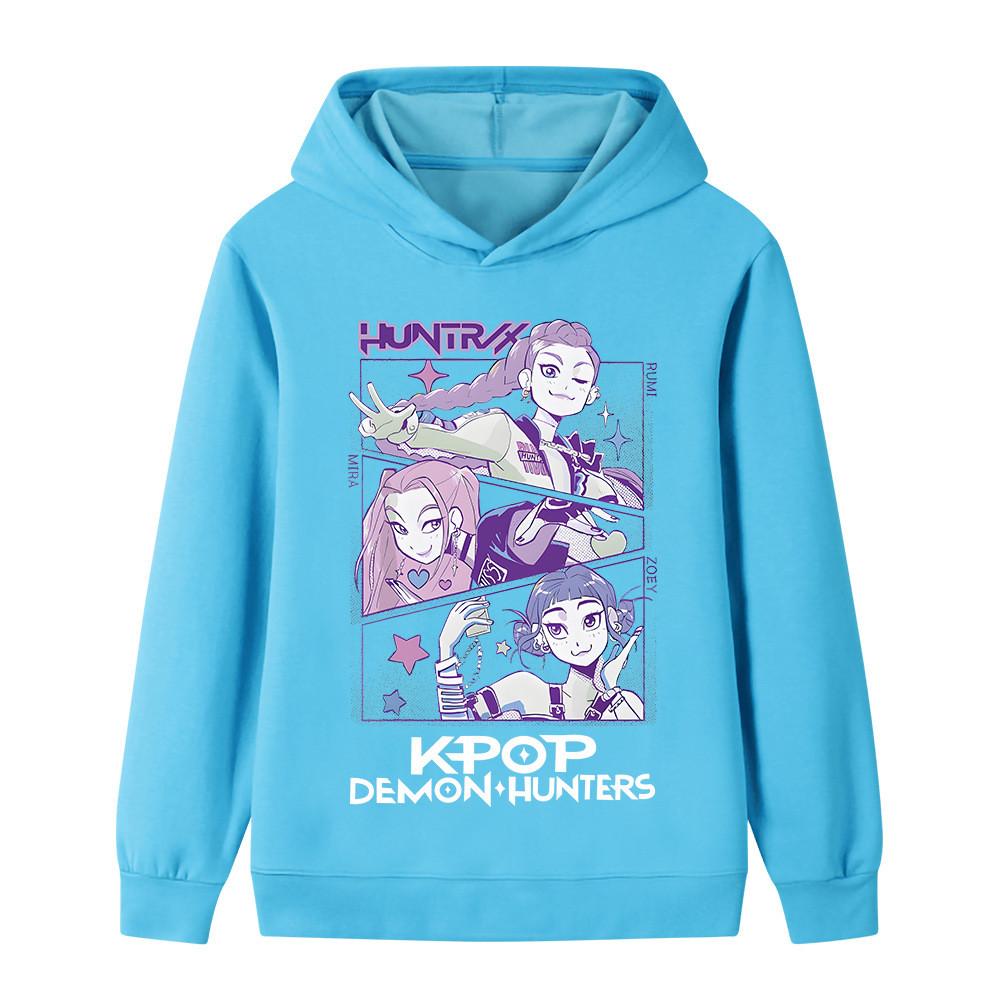 B1198 Kids Boys Girls Kpop Rumi Zoey Mira Print Long Sleeves Hoodie