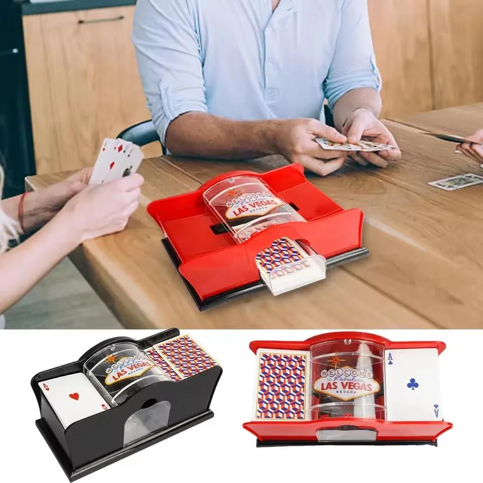 Manual Poker Card Shuffler Shuffling Machine Hand Crank Poker Shuffler 2 Decks of Cards Shuffle Machine for Board Game Poker