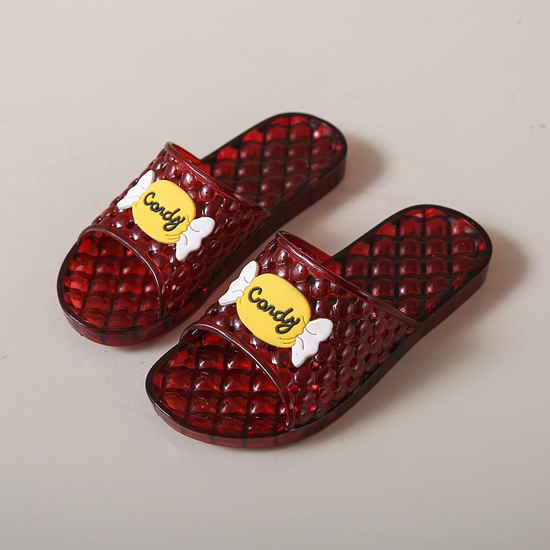 

Хрустальные тапочки, которые женщины могут носить, праздничные красные на плоской подошве, нескользящие, домашние тапочки для ванной 40/41 бордовый