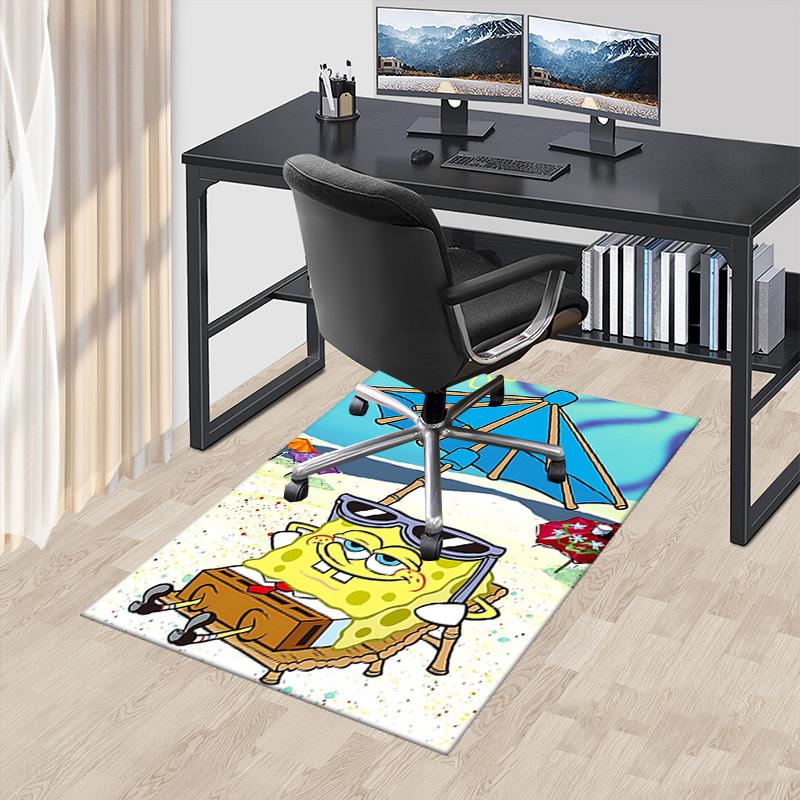 

1pc SpongeBob SquarePants Beach Umbrella Chair Mat - Anime Cartoon Design, Non-Slip Carpet for Office and Home Decor, Suitable for All Seasons.A039 60cm by 90cm