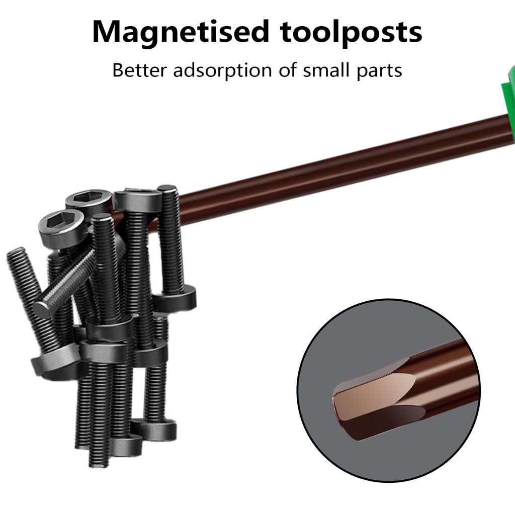Magnetic Bit Driver Nut Driver with Nonslip Handle and Strong Magnet Tip Screwdriver Handle for Holding Bits Screws