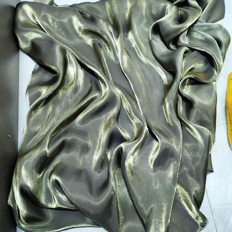 1M Glossy Silk Gradient Fabric Polyester Holographic Gradient Shiny Fabric For Diy Sewing Hanfu Dress Tablecloth Background