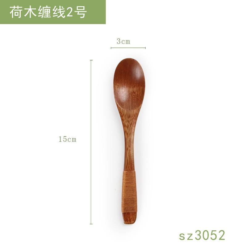 Shaped Solid Wood Fork Wooden Spoon Japanese Long Handle Fruit Fork Dessert Fork Cake Wooden Spoon Fork Cutlery Natural Logs