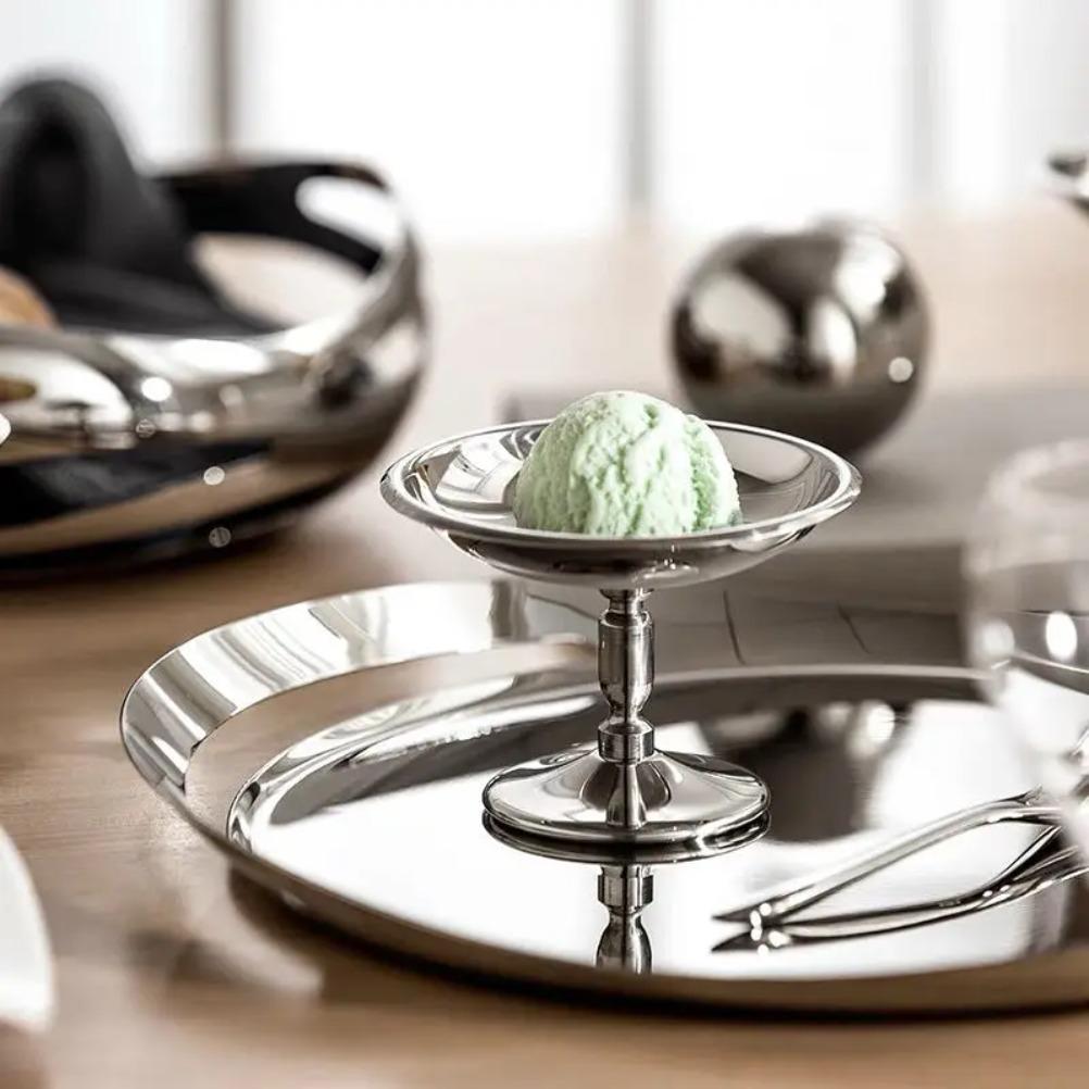 Creativity 304 Stainless Steel Ice Cream Cup Stainless Steel Dessert Bowl Vintage Pudding Ice Cake Cups Home Decoration