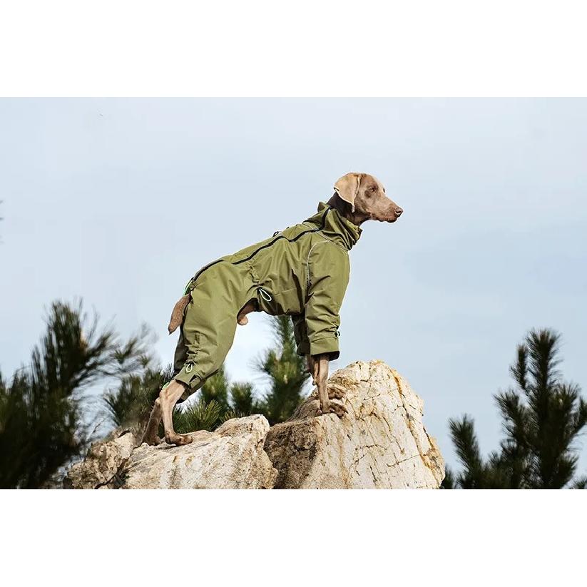 Large Dog Waterproof Winter Jumpsuit – Full Coverage Outdoor Windproof Reflective Dog Coat with Fleece Lining