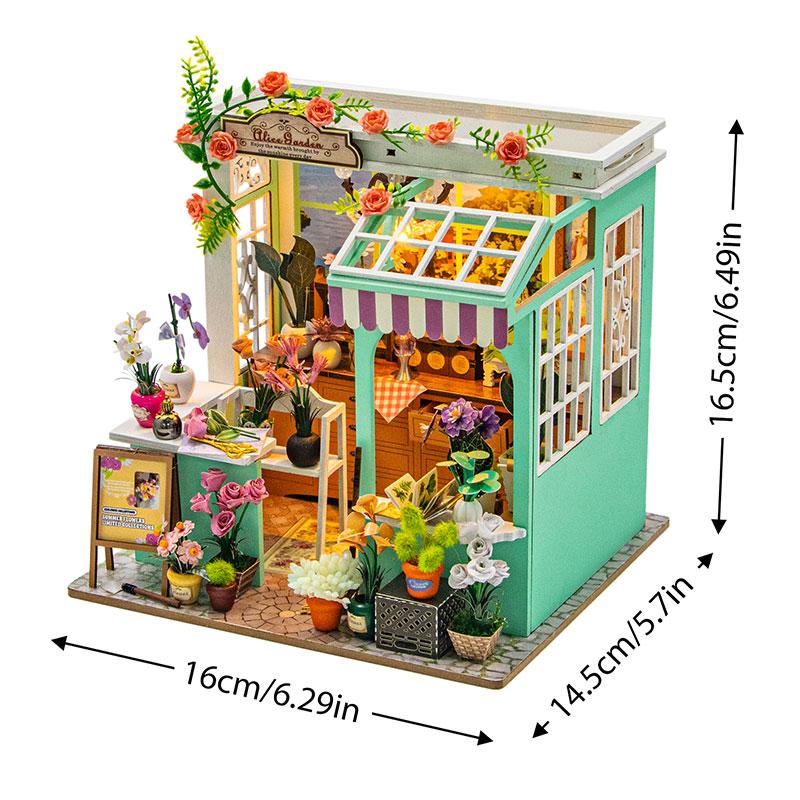 Maison de Poupée Miniature en Bois Puzzle 3D Assemblage Modèle de Construction Kits Petite Pièce Maison Avec Meubles Éclairage Jouets en Bois Pour Cadeaux