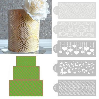 1Pcs Tool Cake Boder Stencils Wheat Spike Pattern Plastic Lace Cake Stencil Template