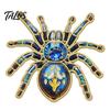 Simulated Spider Lapel Pins Gothic Brooch Pin, Colorful Rhinestones Decor, Retro Personalized Backpack Alloy Decorative Pin for Jackets And Backpacks