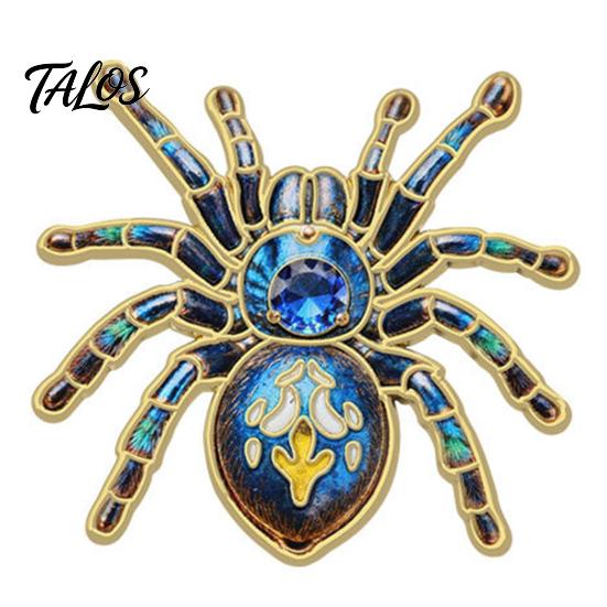 Simulated Spider Lapel Pins Gothic Brooch Pin, Colorful Rhinestones Decor, Retro Personalized Backpack Alloy Decorative Pin for Jackets And Backpacks
