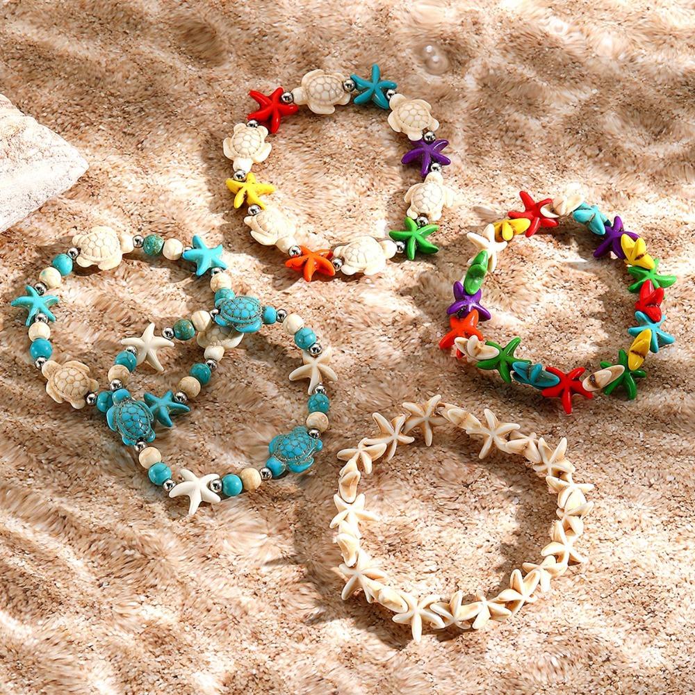 Adjustable Starfish Charm Bracelet Multicolor Bohemian Bracelet Fashion Turtle Shell Bracelet