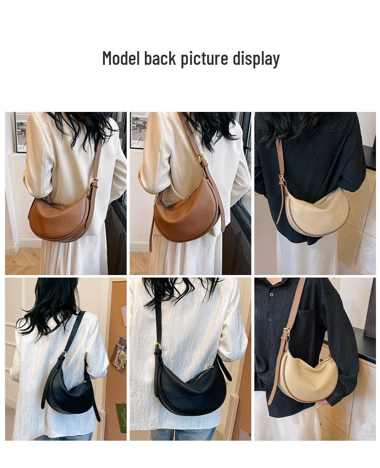 2024 Korean Style Soft PU Leather Women's Dumpling Crossbody Bag - Versatile & Fashionable