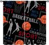 Rustic Basketball Curtain Vintage Texture Traditional Sport Print Window Curtains Kids Boys Teens With Rod Pocket Polyester
