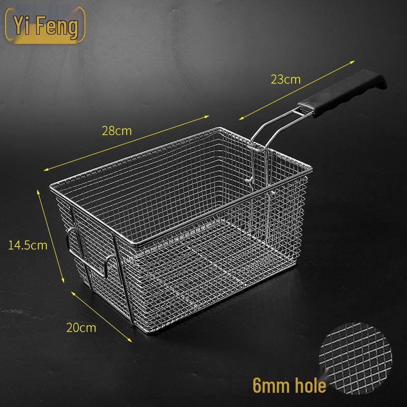 304 Stainless Steel Frying Basket for Electric Fryer - Oil Control, Thickened Design for Frying Skewers and French Fries