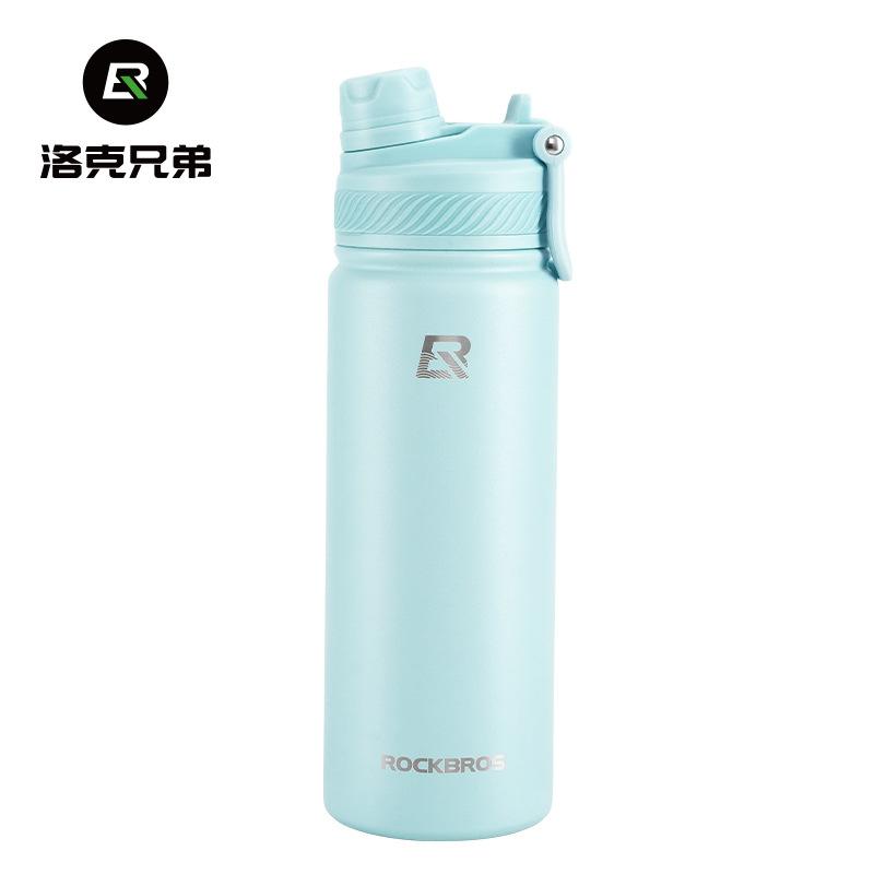 

Stainless Steel Large Capacity Vacuum Flasks with Two Type Spout Portable Handle for Outdoor Cycling Sports Travel Water Bottles 550ml синий