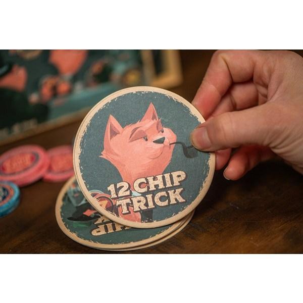 Asmody 12 Chip Trick Board Game, Mixed Colors