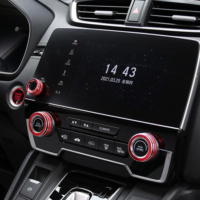 Pro Honda crv CR-V 2017 2018 2022 Aluminium Car Klimatizace Spínač Knoflík tlačítka Kroužek ozdobný kryt Příslušenství