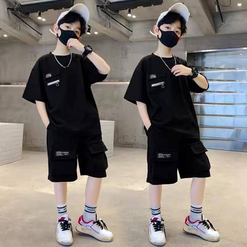 Boys' Summer Suits, Big Children's Clothes, Summer Boys' Sports Short-sleeved Suits