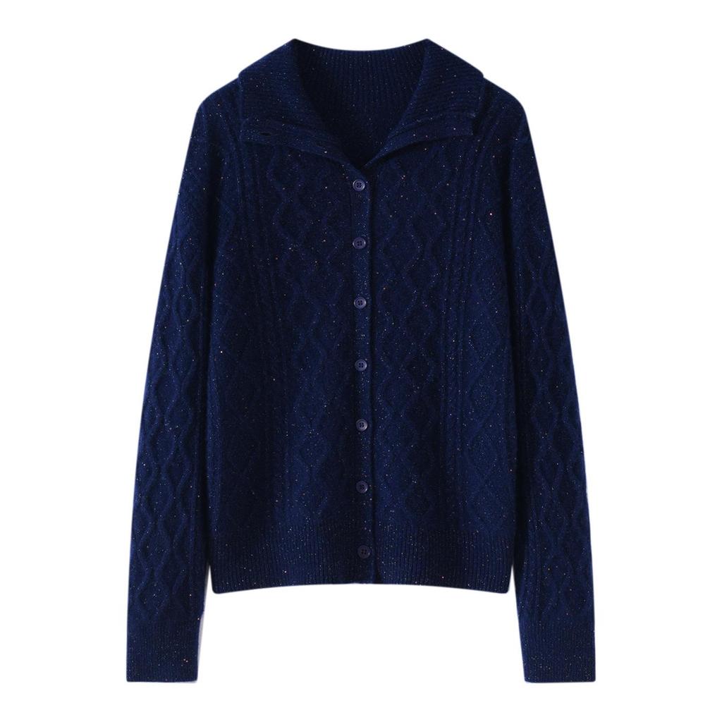 Autumn 2026 Cashmere Lapel Knit Sweater – Trendy, Thick, and Versatile Wool Outerwear