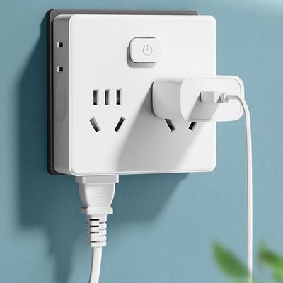 Kompaktes Design Ultraflache Steckdosenleiste Flacher Stecker Breite Steckdosen Wandstecker USB C Ports Steckdosenverteiler Mehrere Geräte gleichzeitig laden
