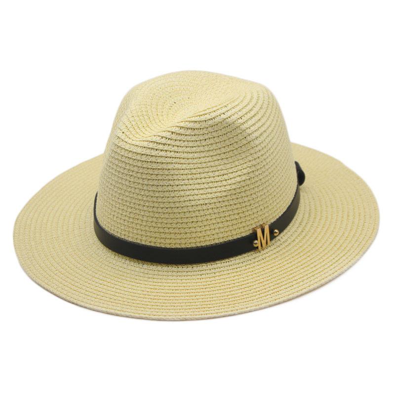 Classic Cowboy Jazz Straw Hat Wide Brim Summer Beach Sun Protection Casual Fedora Cap Panama