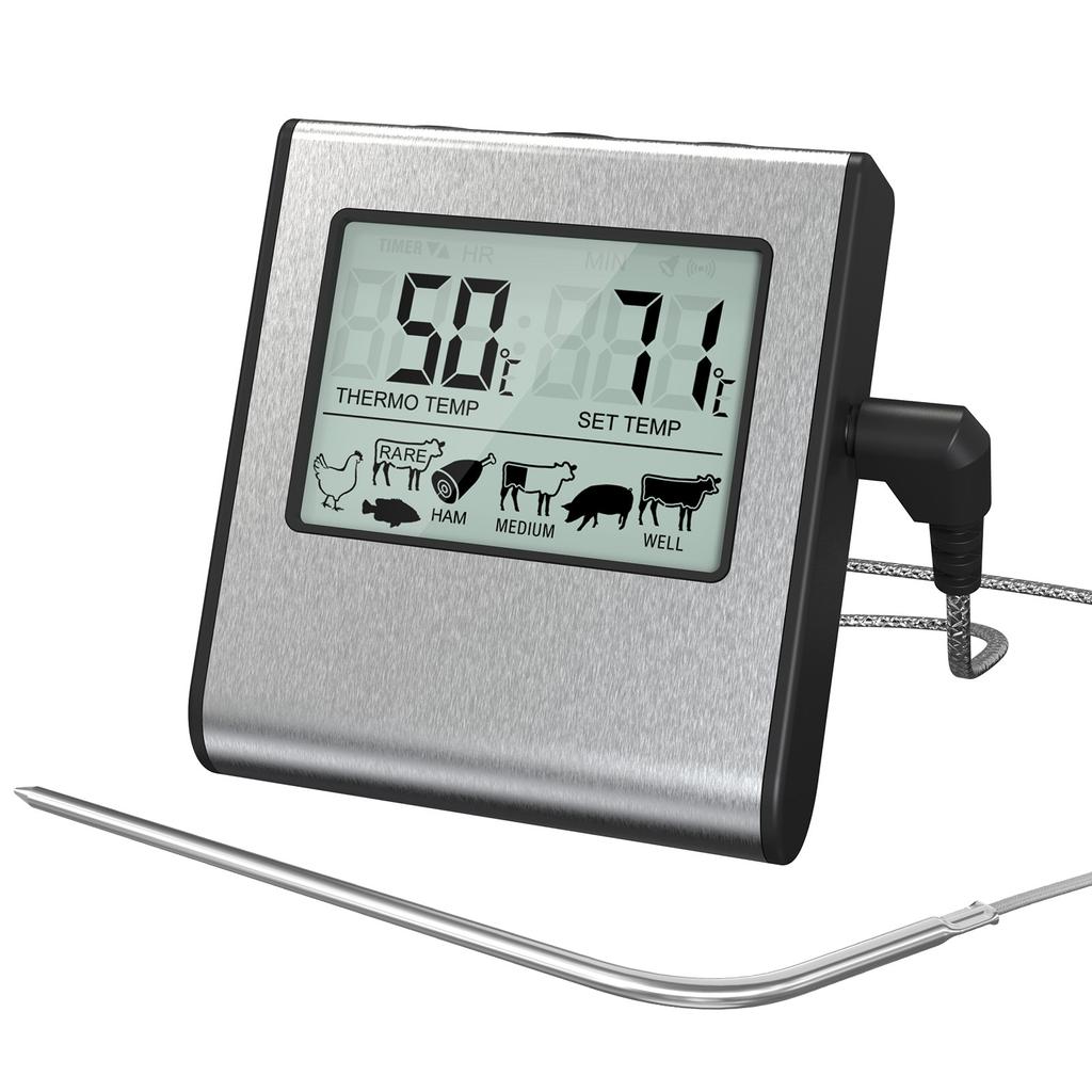 LCD Digital Food Temperature Gauge Cooking Meat Thermometer with Temperature Probe, Digital Oven Thermometer for Grill
