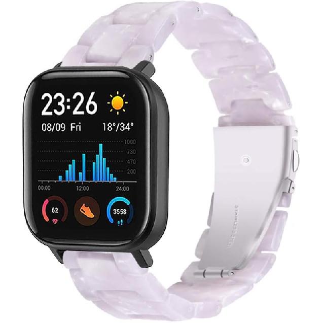 FitTurn Resin Bands Compatible with Amazfit Active 2 Square/1/Bip 3 Pro/Bip/GTS 4/GTS 4 Mini/GTS 3/GTS 2/GTS 2e/GTS 2 Mini/GTR 42mm Watch Replacement