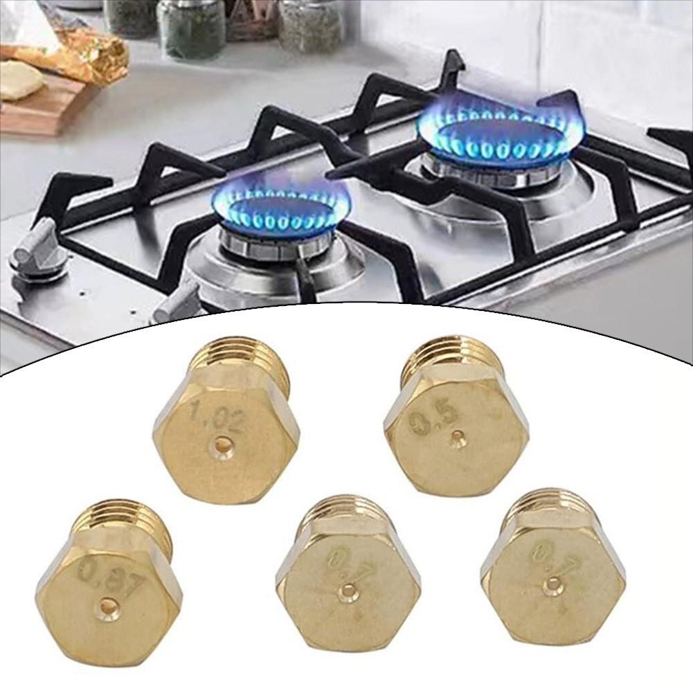 0.5/0.7/0.7/0.87/1.02 Nozzle 5 Pcs For Commercial Gas Stoves Metal