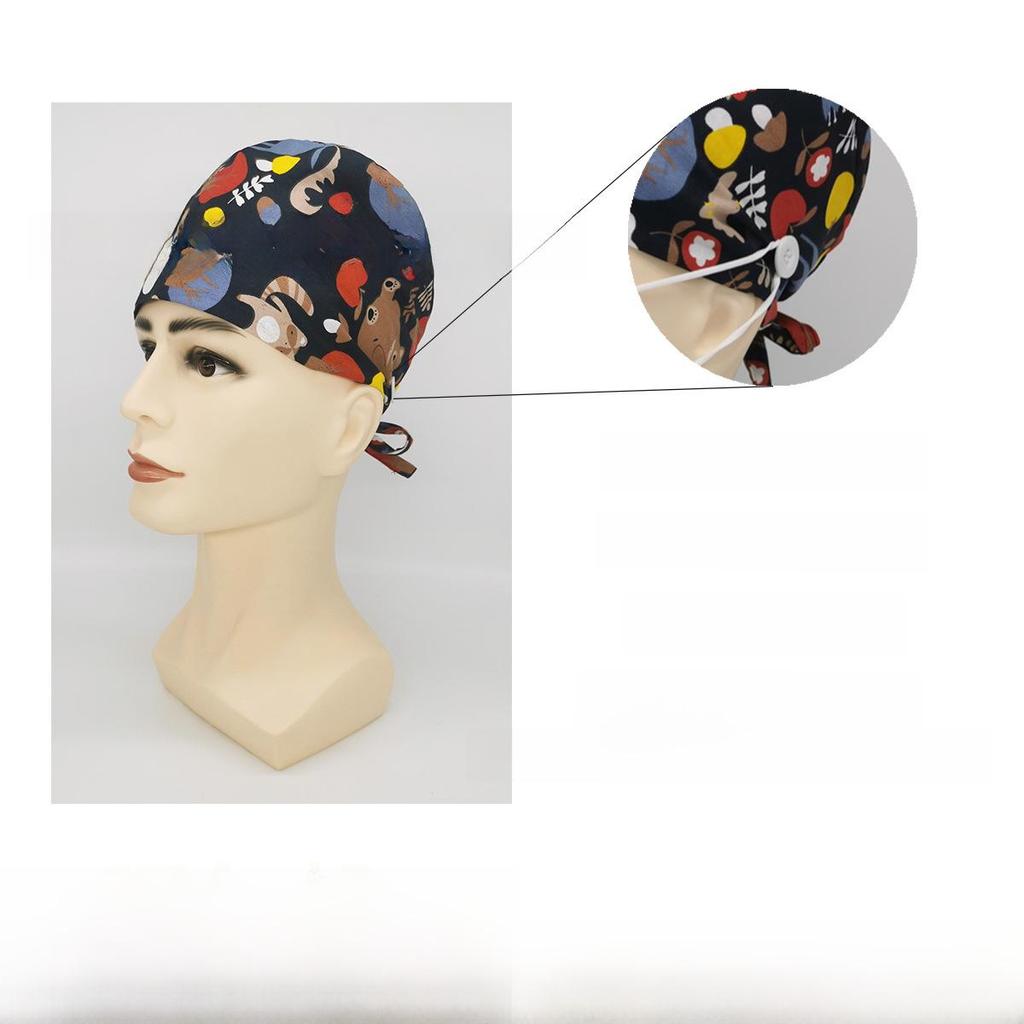 Pure Cotton Printed Surgical Cap for Nurses and Doctors