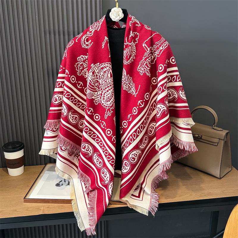 New outer office blanket autumn and winter warm square scarf imitation cashmere thickened shawl