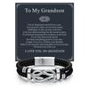 Europe and the United States Hot-selling Men's Leather Bracelet Design Sense Niche Light Luxury High-grade Stainless Steel Twist Magnetic Buckle Hand