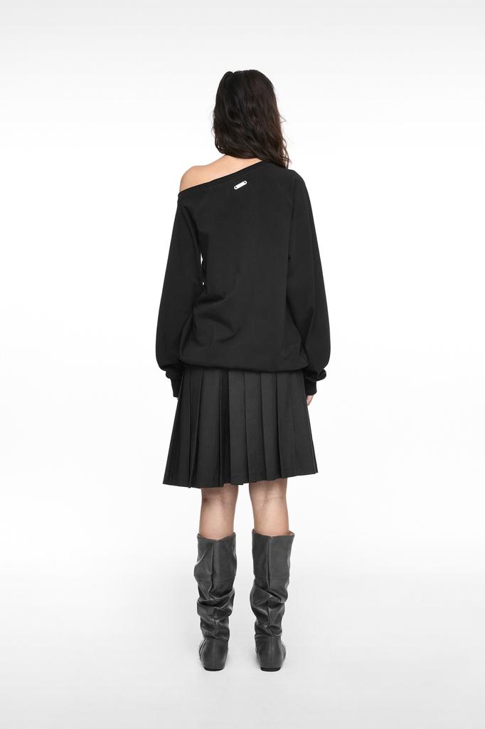 Nash Magnetic Pleated Midi Skirt Charcoal