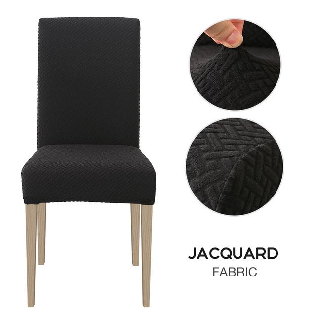 1/2/4/6 stk Spisestuestoltrekk Jacquard Spandex Slipcover Protector Case Stretch for Kjøkkenstol Sete Hotell Bankett Elastisk