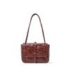 Real Leather Women's Bag Commuting Shoulder Fashionable Retro Mailman Tree Cream Vegetable Tanned Cowhide Crossbody