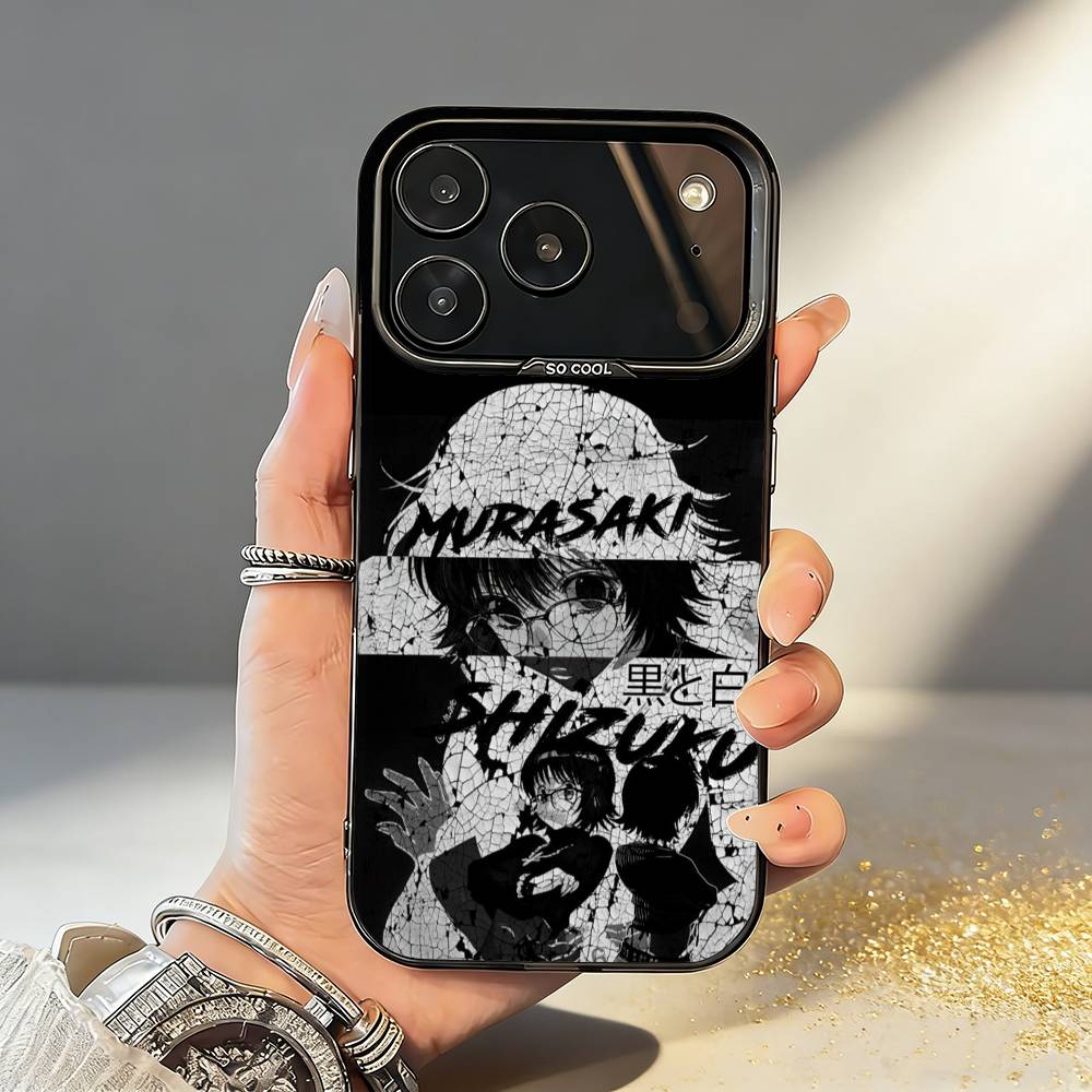 S-Shizuku H-Hunter M-Murasaki Phone Case For iPhone17,16,15,14,13,12,11,Pro,MAX Gray Matte Silicone Black Cover