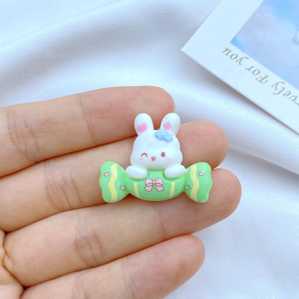 10Pcs New Cute Resin Cartoon Candy Ice Cream Rabbit Series Flat Back Parts Embellishments For Hair Bows Accessorie