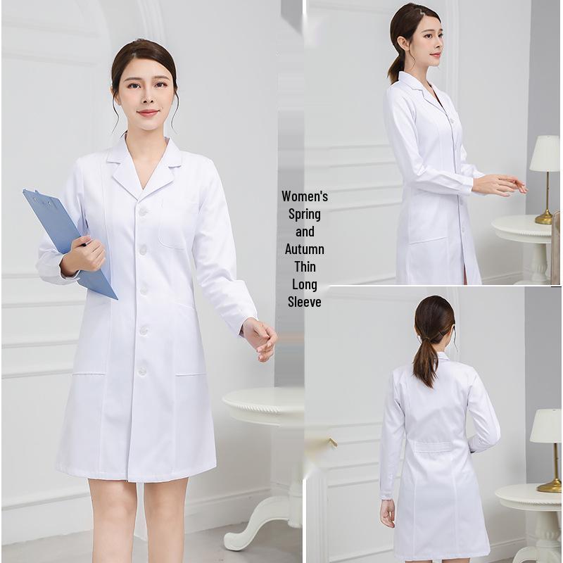 

Медицинская рабочая одежда унисекс Saint Snowland: Белый халат с длинным и коротким рукавом, синяя спецодежда для больниц и лабораторий XS