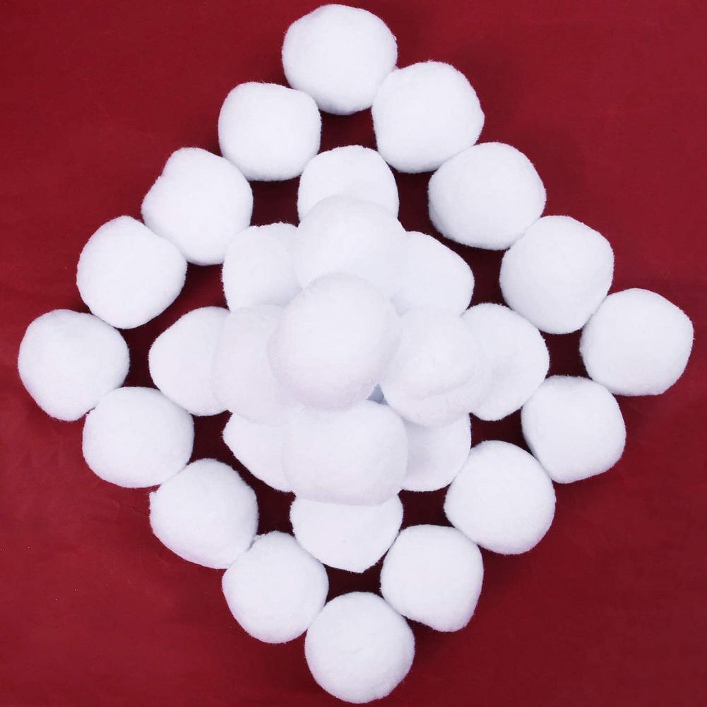 50pcs 7cm Simulation Christmas Snowball Xmas Tree Ornaments Indoor Realistic Fake Soft Snowballs For Battle Game Educational Toy