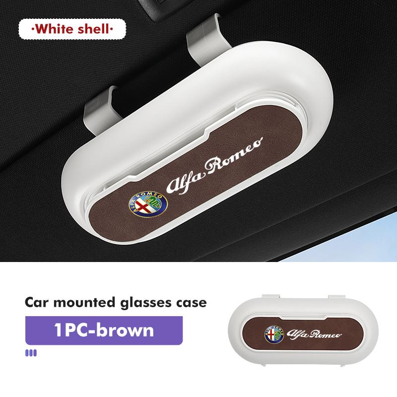Car Glasses Case Storage Box Auto Accessories Sun Visor Holder For Alfa Romeo 159 Giulietta Giulia 147 Mito 156 159 166 GT