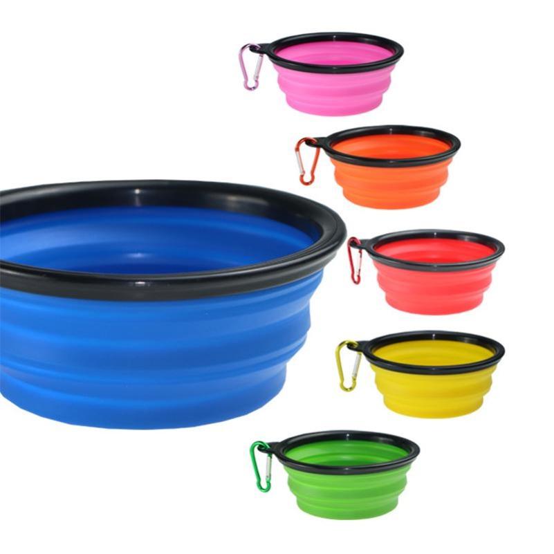 350ML Folding Silicone Dog Bowl Outfit Portable Travel Bowl For Dog Feeder Utensils Pet Accessories