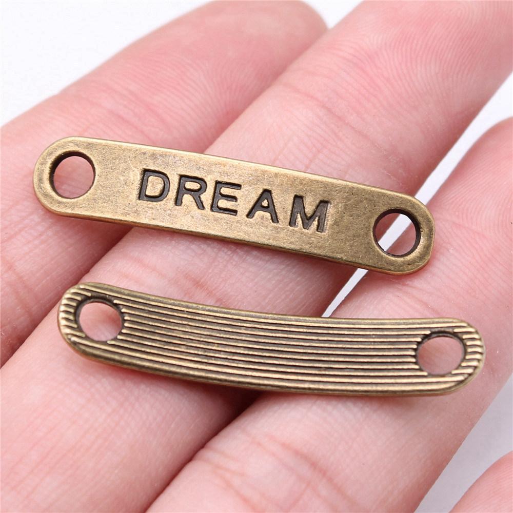 Letter Plate Connectors Alphabet A-Z Antique Bronze Zinc Alloy Jewelry Making Craft Parts DIY Connect Parts