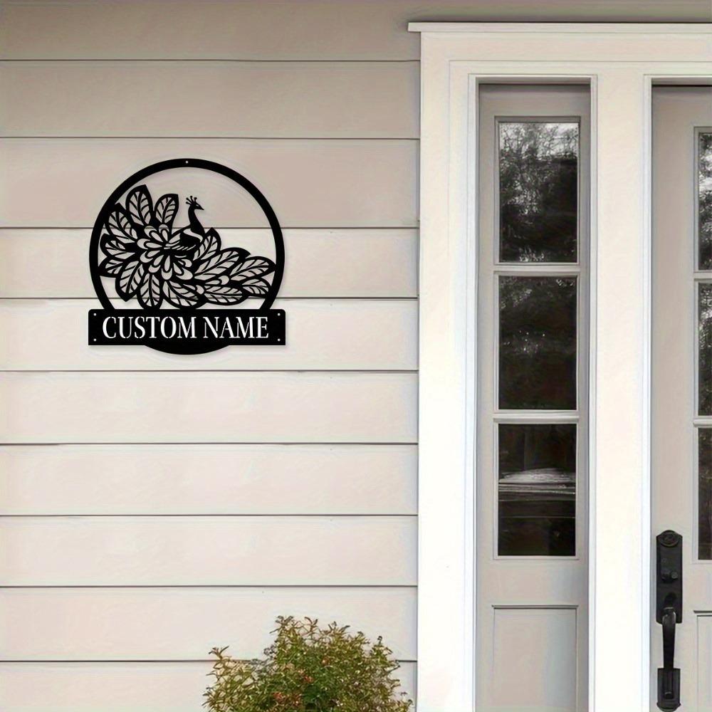 Metal Peacock Wall Art Personalized Family Name Sign Home Decor Gift