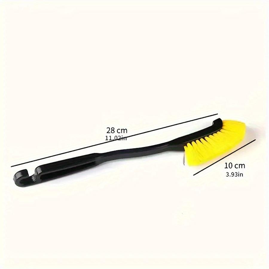 

Soft Bristle Car Wash Brush – Easy Wheel And Tire Cleaning, Durable Handle, Scratch-Free Auto Detailing Tool for Upholstery, Wheels Tires Cleaning 1pc чорний