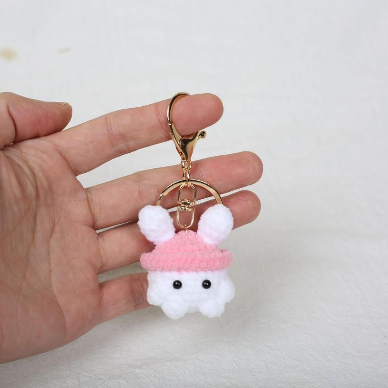 Mini Animal Doll Crochet Keychain For Car Keys Accessories Mini Cartoon Mushroom Series Knitting Doll Cute Keyrings Wholesale