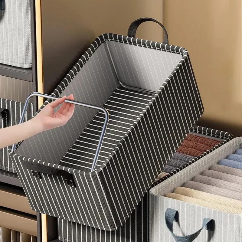 1 Piece of Clothing Storage Box, Household Foldable Clothing Storage Box, with Steel Frame Wardrobe for Organization and Storage